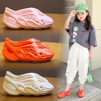 

2020 Girls sandals eva beach shoes summer new little girl soft bottom Baotou coconut hole shoes boys beach shoes Swim Water