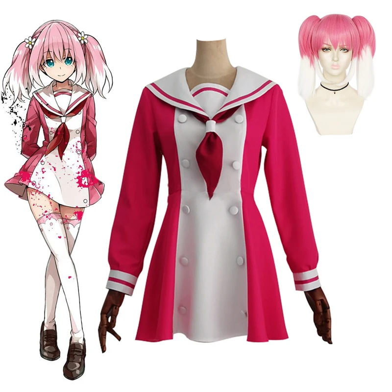 

Anime Munou No Nana Hiiragi Nana Cosplay Costumes Bow Tie Headwear Socks Dress Uniform Set Women Girls Halloween Carnival Party