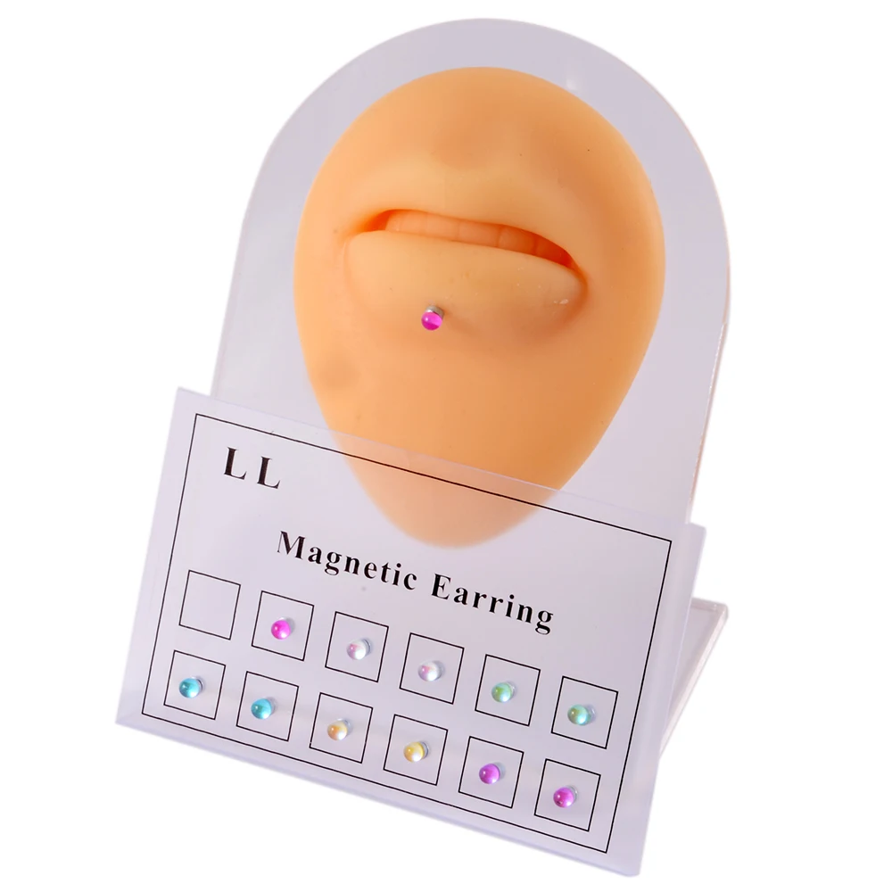 Magnet Ear Tragus Cartilage Lip Labret Stud Nose Ring Non Pierced Magnetic Ear Cuff Fake Piercings Unisex Jewelry Mixed Colors piercing jewelry body piercing jewelry body jewelry ear piercing jewelry