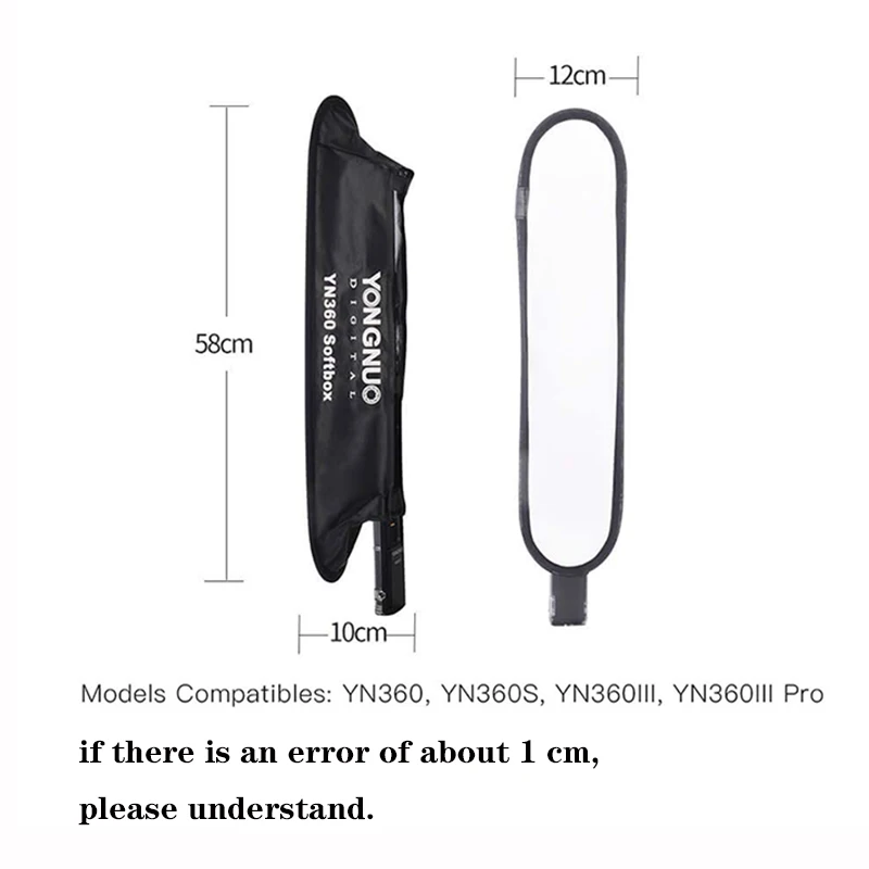 Yongnuo-LED 필 라이트 소프트 박스, 직사각형 벌집 그리드 소프트 박스 YN360 YN360S YN360II YN360III YN360III PRO 호환