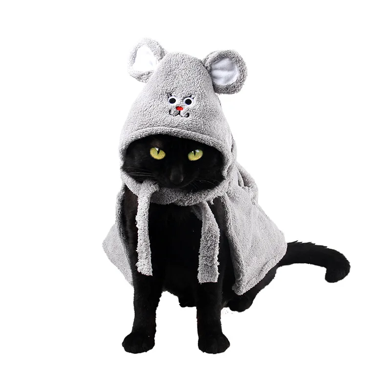 

Cute pet bathrobe, small and medium dog microfiber dog super absorbent cat bath cloak pet dry towel - panda frog