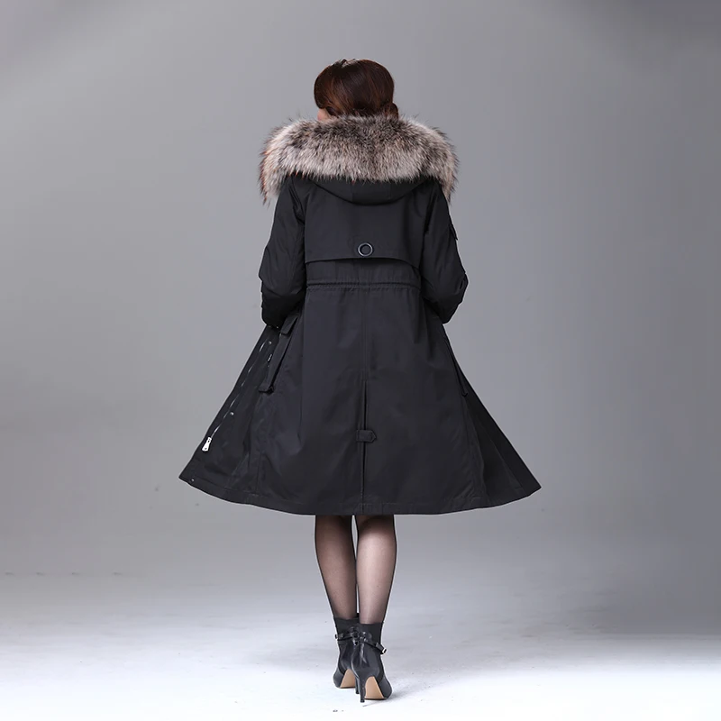 Зимняя женская парка на утином пуху, длинная Ультралегкая пуховая куртка с натуральным мехом, роскошное высококачественное пуховое пальто#8925