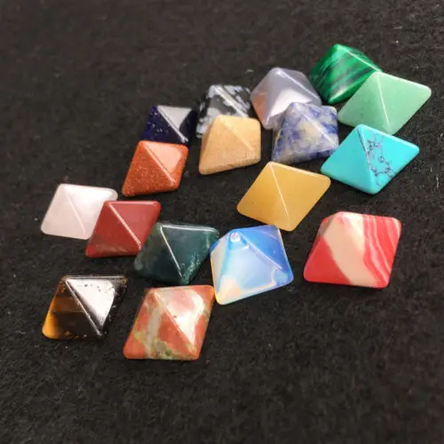 7 Pcs/lot Multi-colorChakra Pyramid Stone Set Crystal Healing Chakra or Jewelry Making Random Color | Дом и сад