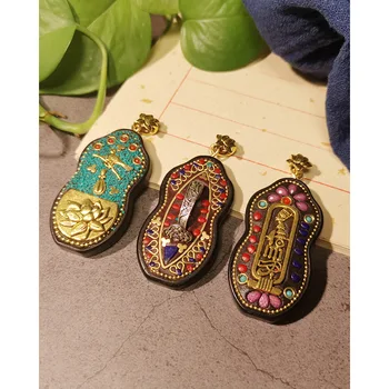 

Handmade Vintage Men'woman Fashionable Wood Resin Necklace Pendant Nepal Buddhist Ethnic Bohemian Boho Buddha Lucky Jewelry