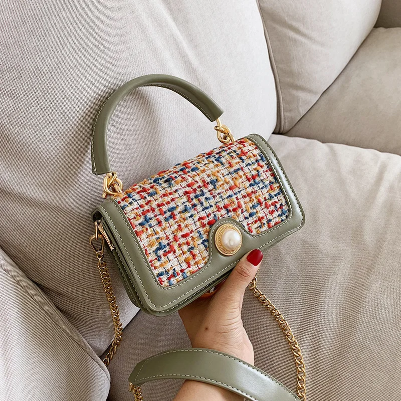 

WOMEN'S Bag 2019 New Style Color Woolen Handbag Hipster Western Style Chain Shoulder Bag Versatile Shoulder Bag