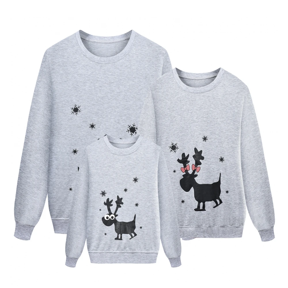 2019 Рождественская семейная одежда с оленем для мамы и меня одинаковые комплекты