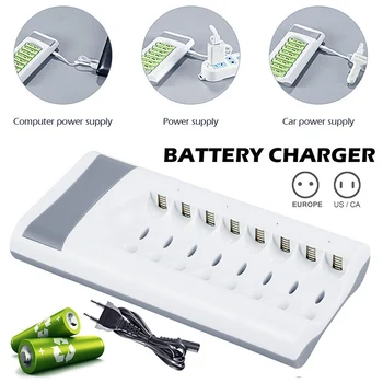 

Battery Charger Rechargeable 8 Slot Fast Charging Safe Portable Intelligent Widely Compatible DJA99