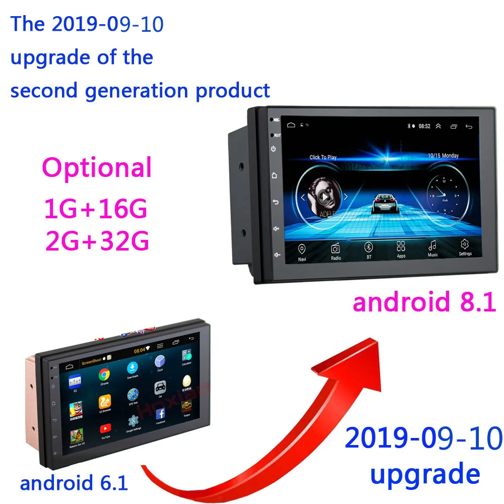 2 Din Android 8,1 автомобильный Радио стерео Мультимедиа воспроизведение GPS навигация Wifi Bluetooth USB авторадио FM аудио камера автомобильный dvd-плеер