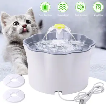 

2.6L Automatic Cat Water Fountain LED Electric Mute Water Feeder USB Dog Pet Drinker Bowl Pet Drinking Dispenser for Cat Dog