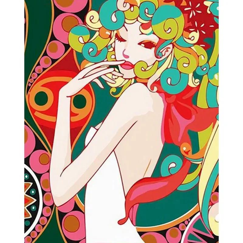 

painting by numbers simple Fashion girl Hand Painted Pictures By Number Figure For Adult Wedding Decoration Art Picture Gift