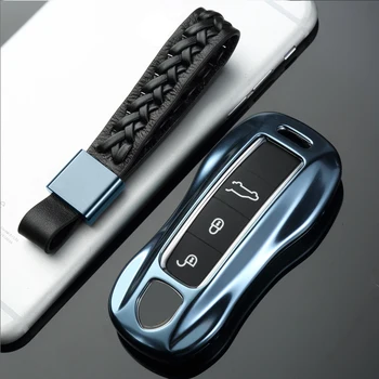 

Aluminium alloy Car key cover case fob for Porsche 2017 New Panamera Cayenne Macan 911 Boxster Cayman key bag wallet