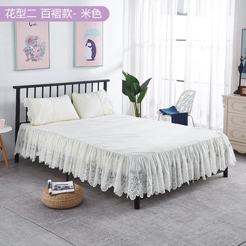

Free Shipping Popular Pleated Base Platform Valance Sheets, 15 Inch Height Lace Bedspread