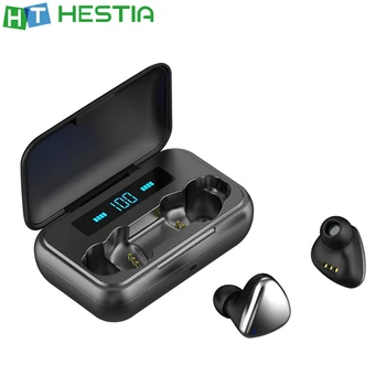 

S802 TWS Bluetooth Wireless Headphone LED Power Display Simple Touch Control HD Call Auto Pairing Light Weight Business Earphone
