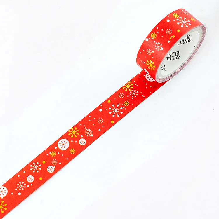 Christmas red 1.5cm Декоративный Рождественский скотч ozdobne милый kawaii Маскировочная Лента наклейки Скрапбукинг школьные канцелярские принадлежности 3 м fita adesiva decorativa креативный - Цвет: Christmas red 1.5cm