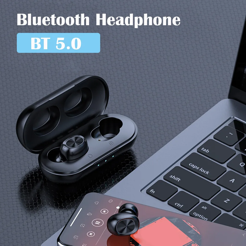 HiFi наушники True HIFI Беспроводная гарнитура Bluetooth 5,0 спортивная Гарнитура для близнецов 3D стерео Портативная зарядная коробка