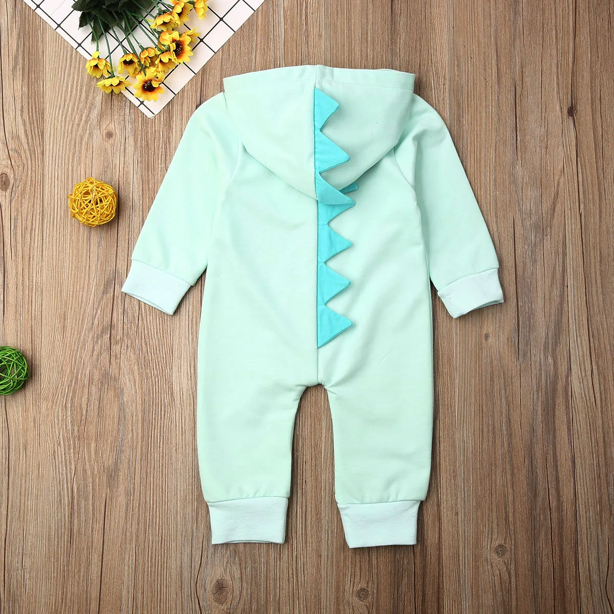 Одежда для малышей на весну и осень комбинезон с капюшоном и объемным динозавром для новорожденных мальчиков и девочек зимний хлопковый комбинезон на молнии с длинными рукавами от 0 до 18 месяцев