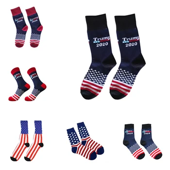 

2020 Trump Socks Creative Make America Great Again National Flag Stars Stripes Socks Funny Women Casual Men Short Cotton Socks