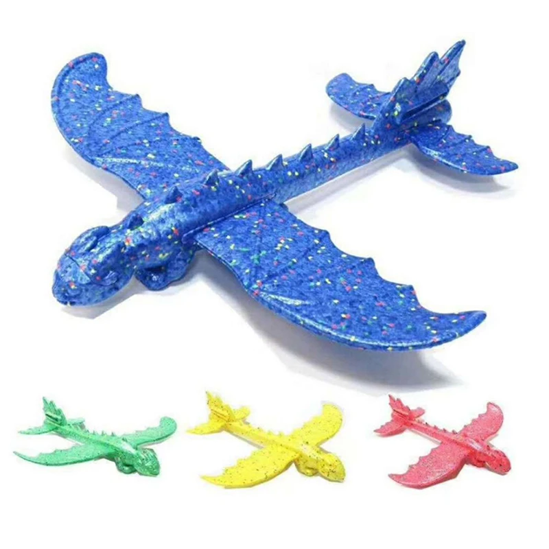 Avión planeador de lanzamiento manual de 48cm, espuma inercial EPP, Avión de dinosaurio, tren de dragón, modelo de avión educativo al aire libre