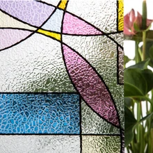 ПВХ матовые волнистые наклейки текстурированная пленка для домашнего окна статическая защита декоративный круг Пятнистое стекло для спальни без клея