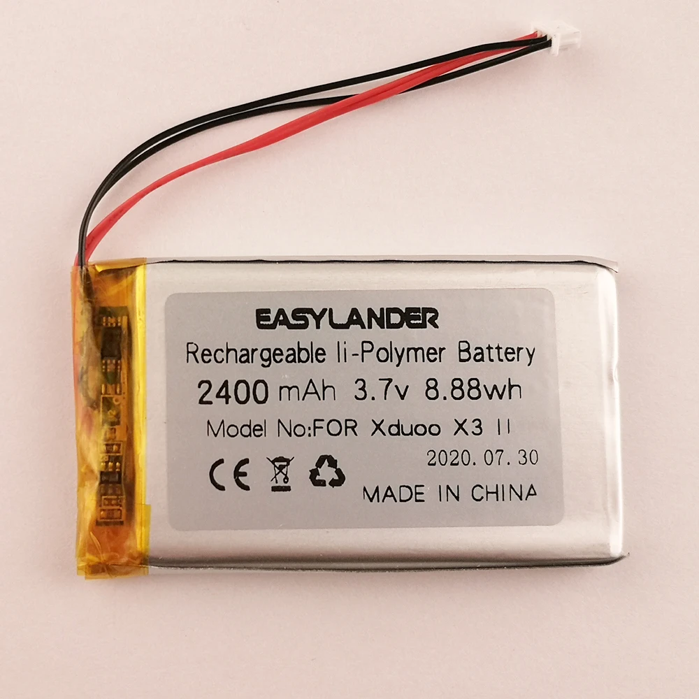 Baterias do Polímero do Lítio da Capacidade Alta 3.7v 2400mah para Xduoo x3 ii Bluetooth Portátil hd Lossless Mp3 Wav Flac Leitor de Música - Image 2