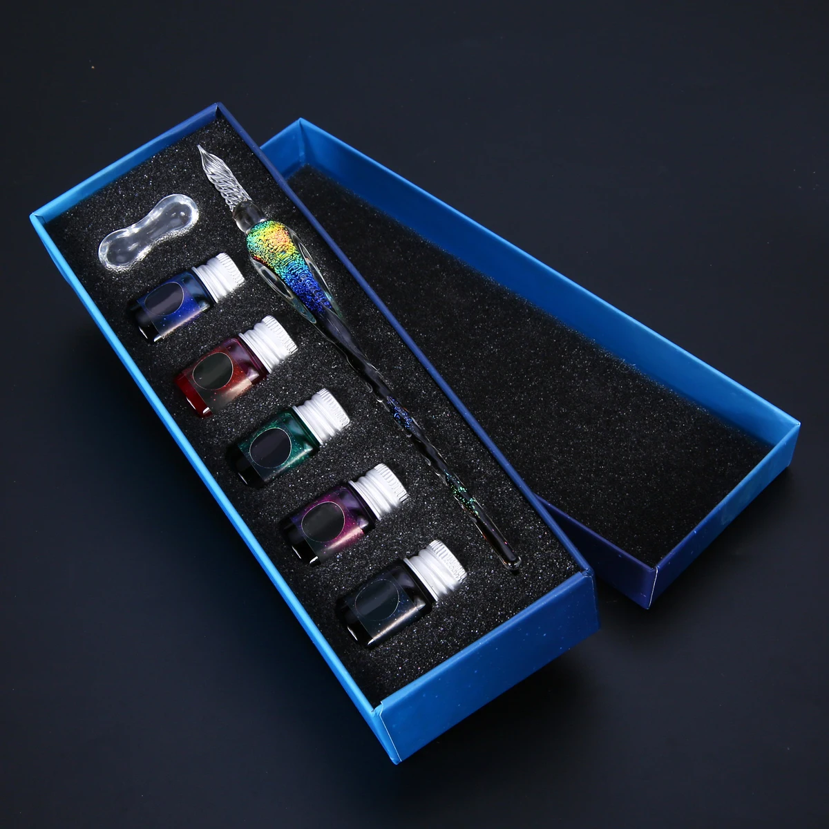Mayitr Dip Pen Set Glass Dip Pen Multicolor Starry Glass Fountain Dip Pen Drawing Tools for Comic Painting