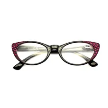 1,0~+ 3,0 кристалл горный хрусталь Украшение элегантные красные черные кошачьи глаза складные очки для чтения линзы женские пресбиопические очки для пожилых