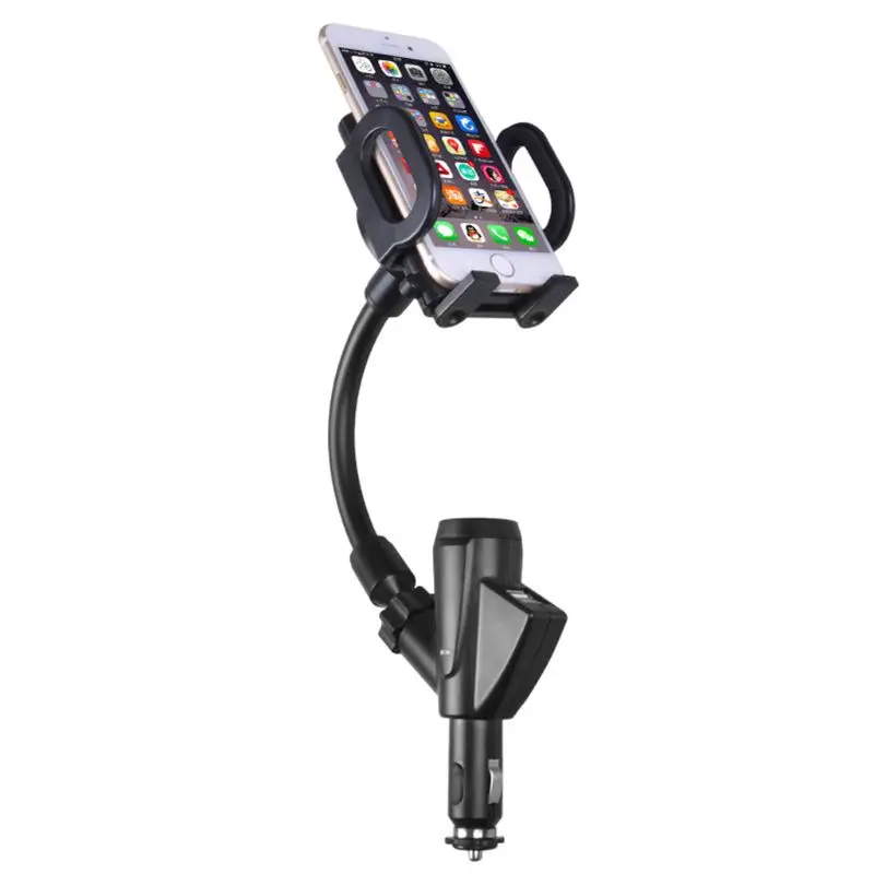 

Car Phone Mount Clip FM Transmitter Holder USB Car Charger Cigarette Lighter
