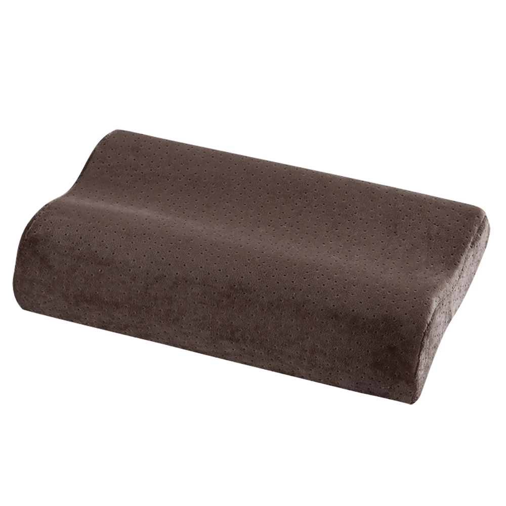 coffee 50x30cm Ортопедическая подушка из пены с эффектом памяти, постельные принадлежности, подушки для шеи, мягкая подушка из волокна с медленным отскоком, массажер для шейного отдела, забота о здоровье - Цвет: coffee 50x30cm