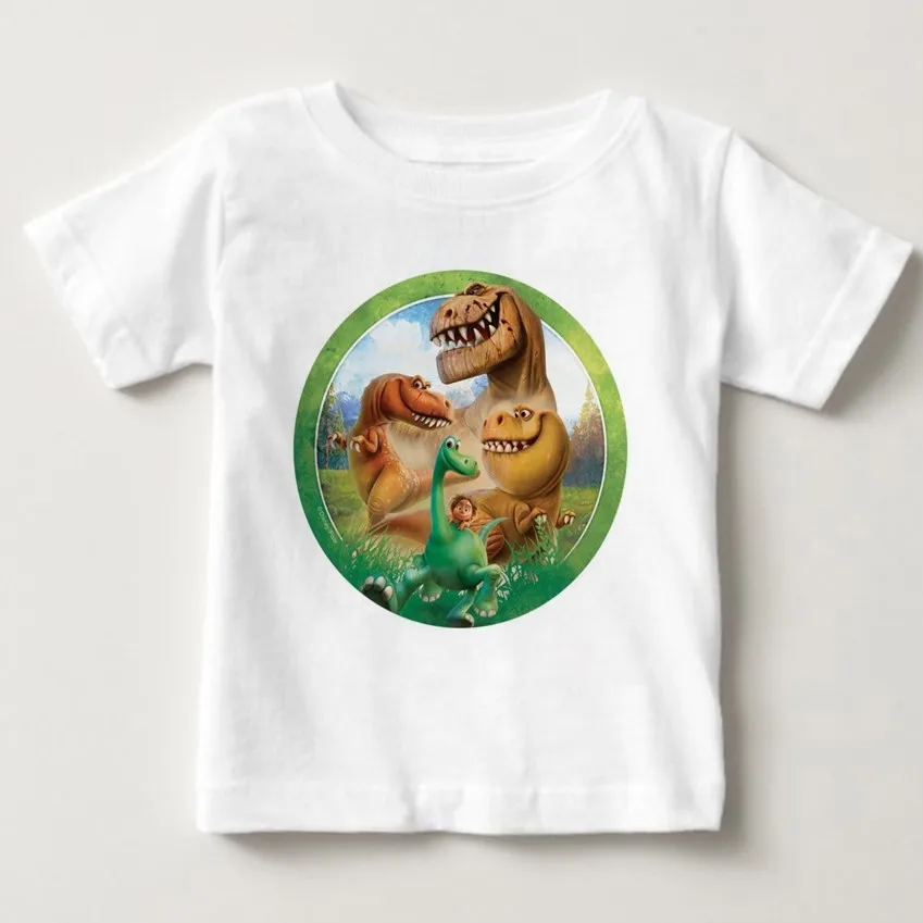White childreT-shirt Футболка с изображением хорошего динозавра для мальчиков г. Детская летняя одежда с рисунком хлопковая футболка футболки для малышей футболки, топы для детей, одежда - Цвет: White childreT-shirt