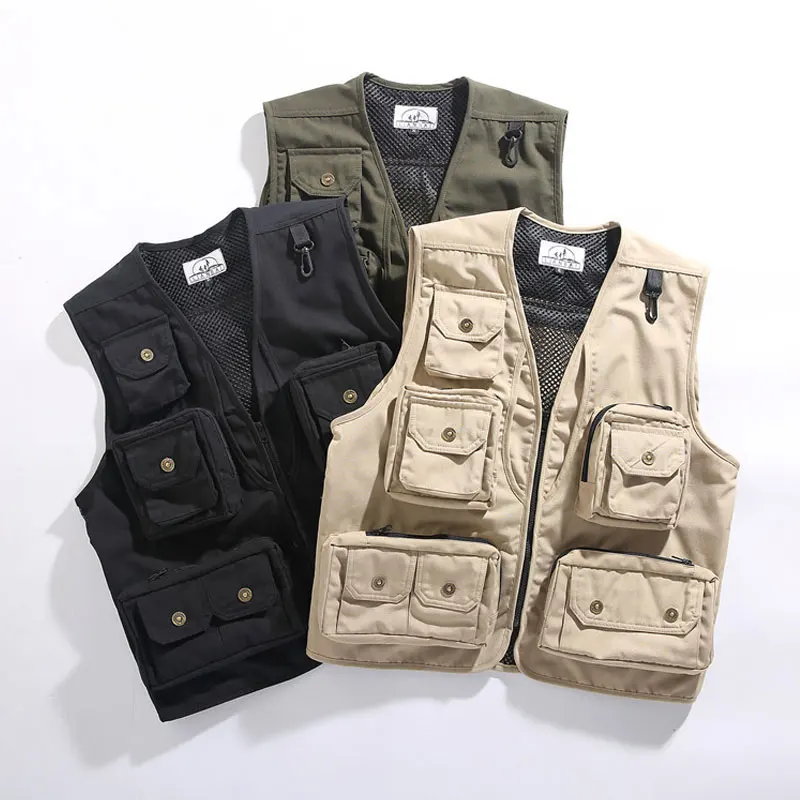 Degli uomini di Multi Tasche Funzionali Della Maglia delle Donne del Cotone  Streetwear Da Trekking Pesca Militare Gilet Cargo Tooling Senza Maniche  Giubbotti|Hiking Vests| - AliExpress