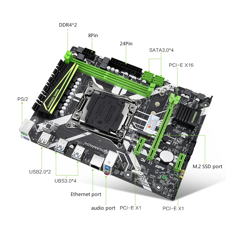 HUANANZHI X99 материнская плата LGA2011-3 USB3.0 NVME M.2 SSD Поддержка DDR4 регистровая и ecc-память памяти и Ксеон E5 V3 V4 процессор