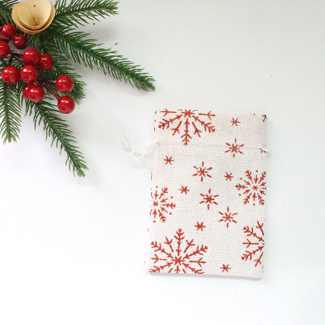 Bird New Year Bag Jewelry Sachet Packing Organizer Christmas Pouches 10Pcs/Lot Santa Gift Drawstring Bag Can Print Logo