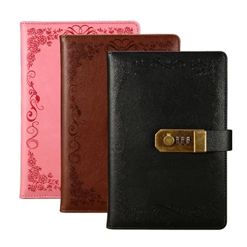 

A5 Retro Notebook Code Book Lock Buckle Diary Hand Account Book Vintage Notepad School Office Supplies Creative Stationery set