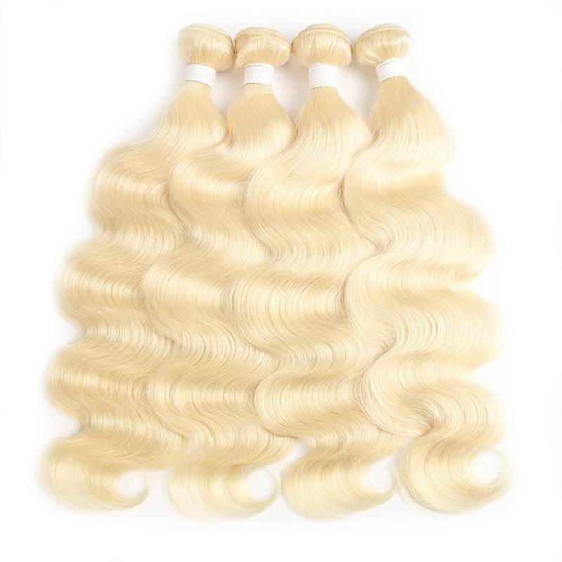 EUPHORIA Ombre Black Brazilian Body Wave Human Hair Bundles With Closure Platinum Blonde Remy Hair Extension With Lace Closures