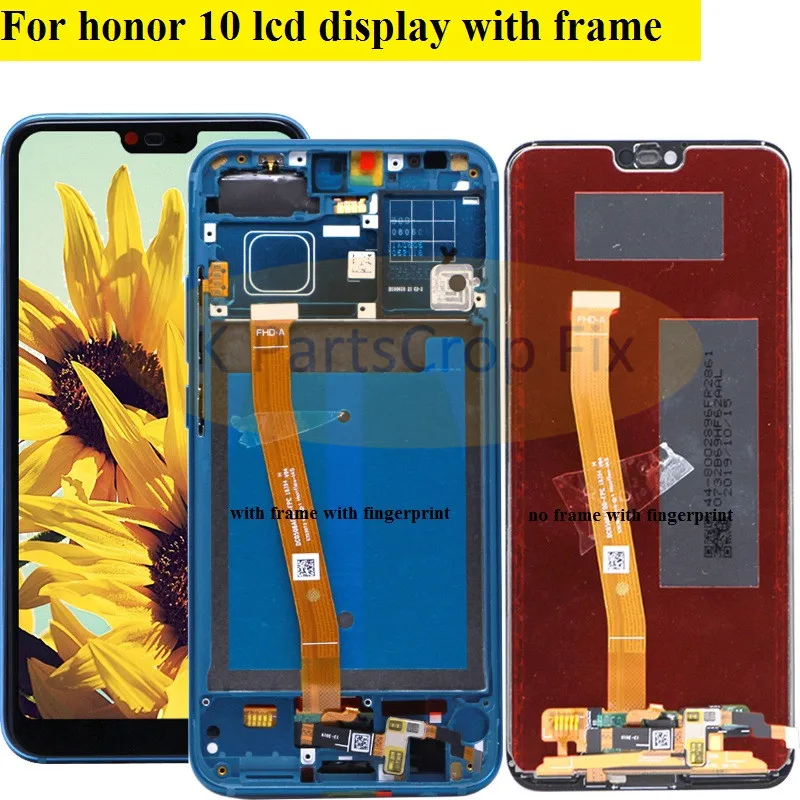 

for Honor 10 Display with frame For Huawei Honor 10 LCD Screen Display Touch Panel With Fingerprint Assembly Replacement Parts