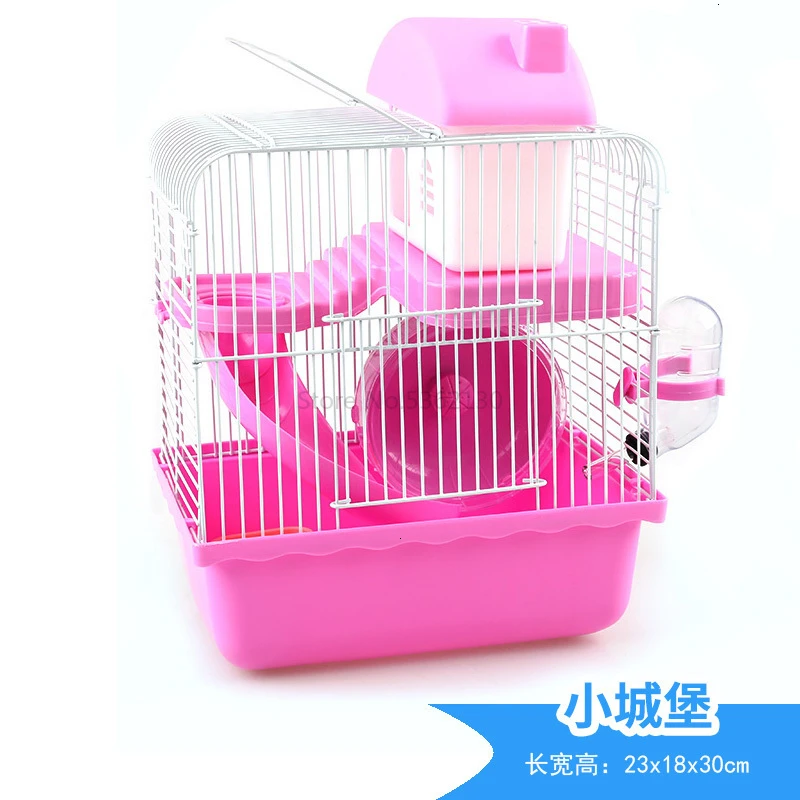 Темный хаки Hamster cage golden silk bear nest villa hamster supplies double-decker villa castle small pastoral - Цвет: Темный хаки