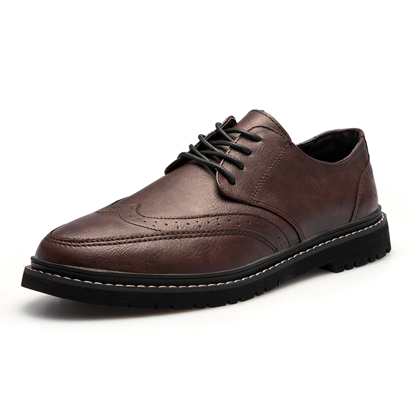 Мужские туфли из натуральной кожи на открытом воздухе Демисезонный Модные мужские лоферы обувь Высокое качество Для мужчин дышащая светильник мужские водонепроницаемые Мокасины% 58 - Цвет: Brown