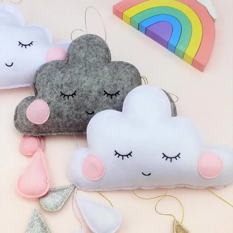 Baby Kids Room Decoration Nordic Accessories Rain Clouds Wall Hanging Tent Cloud Toys Girls Nursery Decor Photo Props For Child