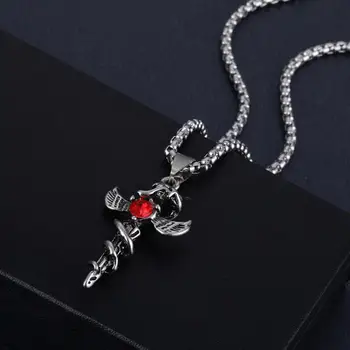 

2020 Western Vintage Hip-hop Plain Pendant Necklace Titanium Steel Mace Pendant Necklace Trendy Male Jewelry