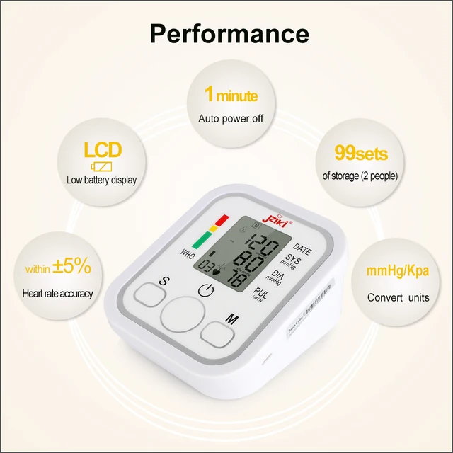 RZ Blood Pressures Automatic Digital Upper Arm Blood Pressure Monitor Tonometer Meter Machine Medical Equipment Sphygmomanometer 5