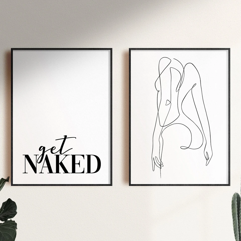 Sexy-Woman-Body-Poster-Print-Get-Naked-Quotes-Canvas-Painting-Modern-Abstract-Minimalist-Art-For-Living