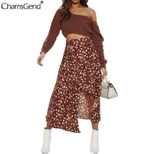 Популярная юбка с высокой талией, женская модная юбка миди с леопардовым принтом на молнии, Винтажная летняя сатиновая качественная юбка, Прямая поставка