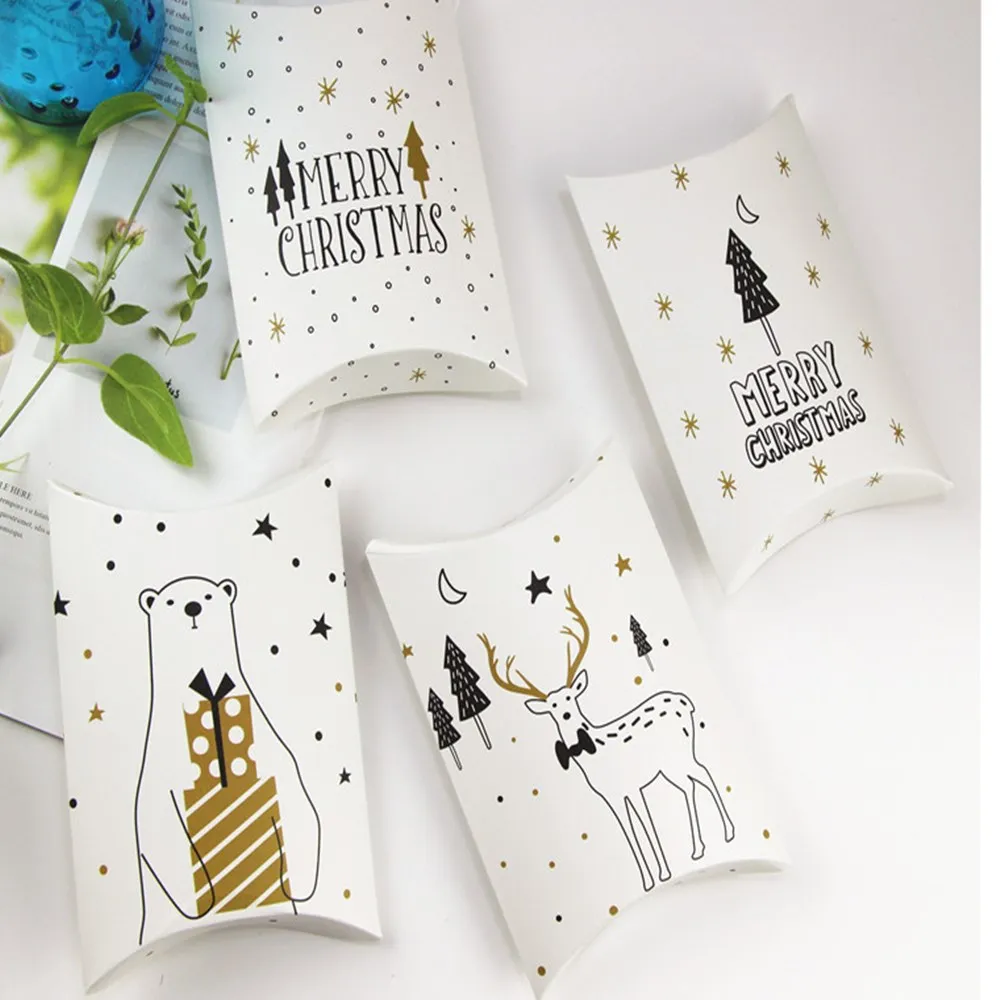 

1pc Merry Christmas Candy Gift Boxes Deer&Xmas Tree Guests Packaging Boxes Gift Bag Christmas Party Favors Kids Gift Decor Boxes