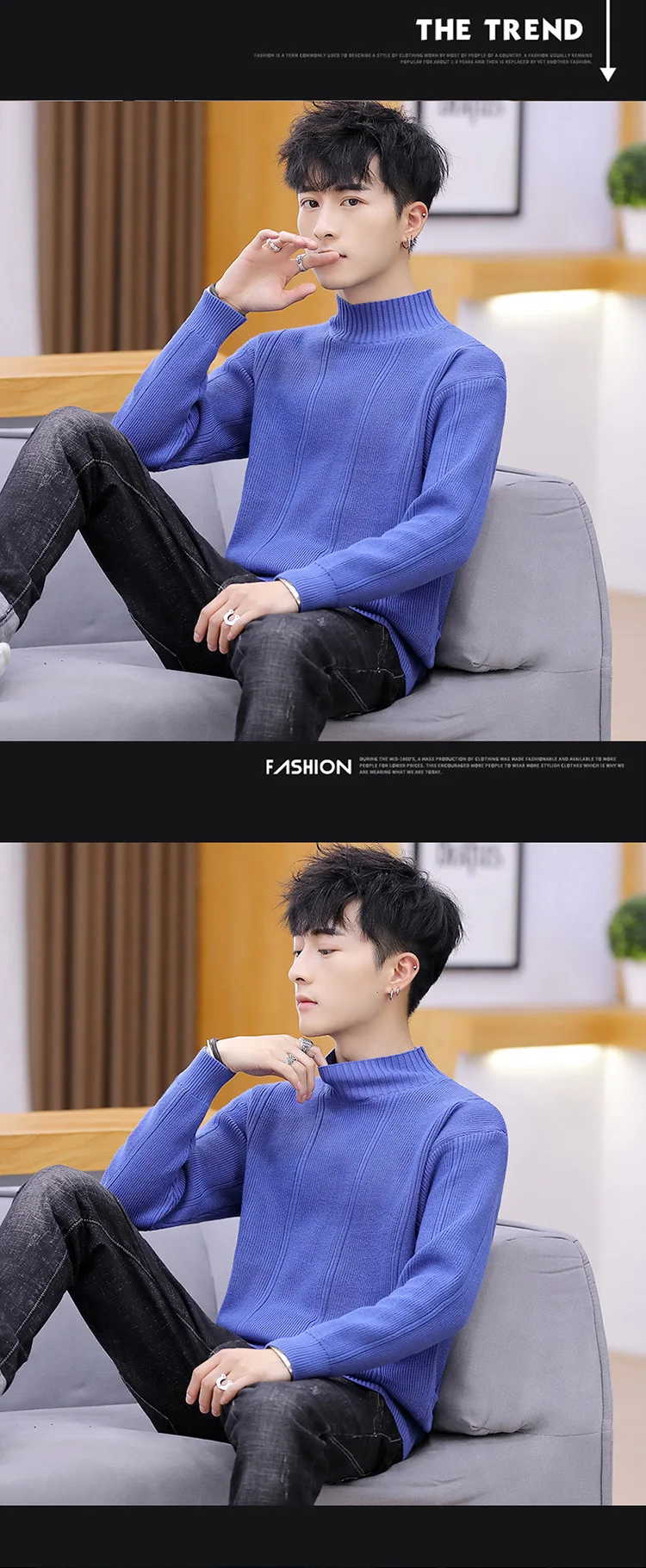 Новые розовые серые мужские свитера синий бежевый модный круглый воротник с длинными рукавами зимний свитер для отдыха. Мужской свитер Повседневный пуловер с воротником под горло