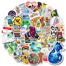 3set /bag 50PCS Leaf Small Fresh Stickers Ins Wind Cute Cartoon Girl Stickers Student Hand Account Stickers Children Stickers