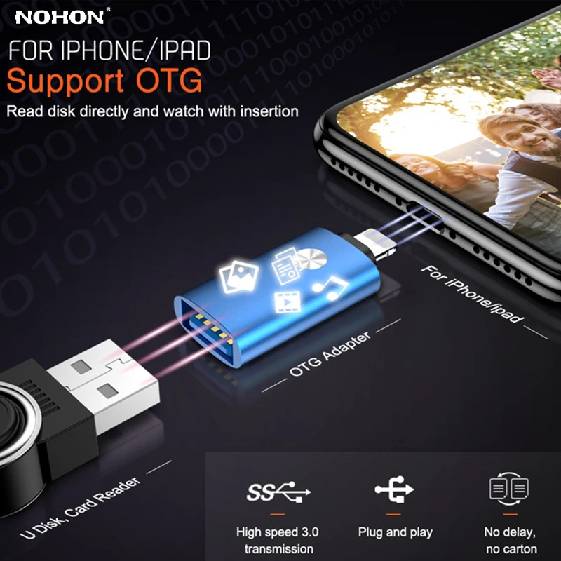 OTG USB адаптер для камеры lightning USB кабель наушники конвертер MIDI клавиатура для iphone 7 8 6 6s Plus 11 Pro XS Max X XR