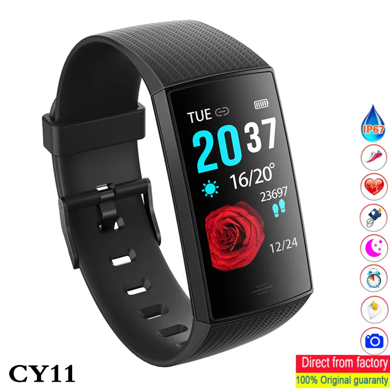 

BINSSAW Smart Watch Blood Pressure IP67 Waterproof Fitness Tracker Heart Rate Monitor 1.14inch Color Screen Sport Band Miband 3
