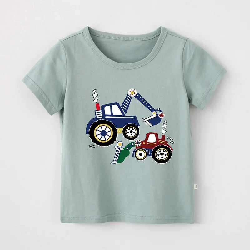 Новинка года, стильная одежда футболка с короткими рукавами и рисунком хлопковая футболка для мальчиков и девочек футболки для малышей - Цвет: gray2
