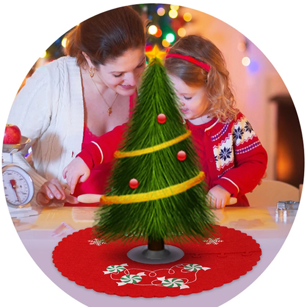 3 шт. Мини Рождественская елка юбка обеденный стол Маленькая Рождественская елка круглый ковер фартук дерево для центрального украшения вечерние