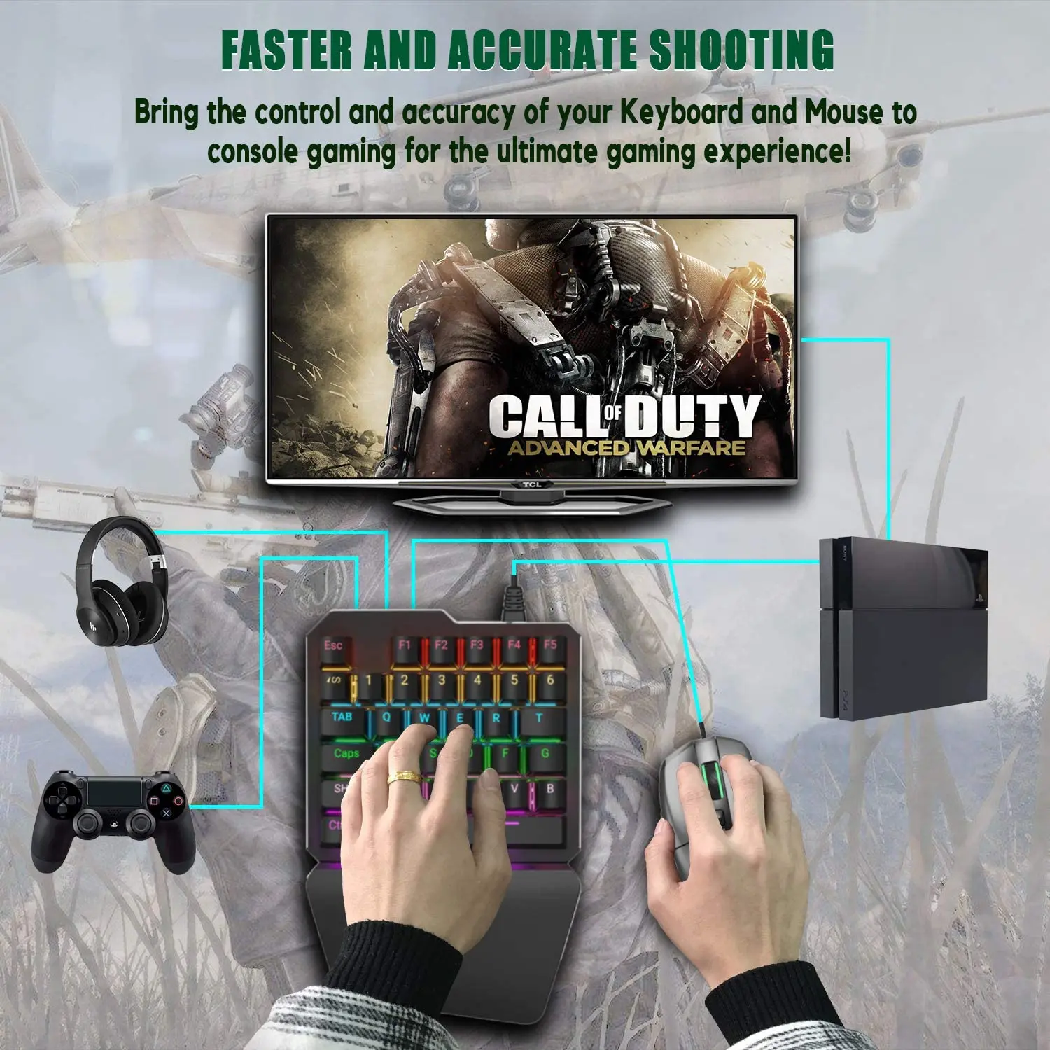 Комбинированный конвертер клавиатуры и мыши iFYOO встроенный для ПК/Nintendo Switch/Xbox